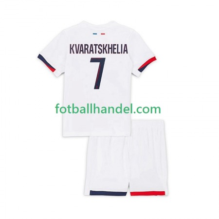 Barn Fotballdrakter Paris Saint-Germain Khvicha Kvaratskhelia 7 Borte 2025-26 Kortermet